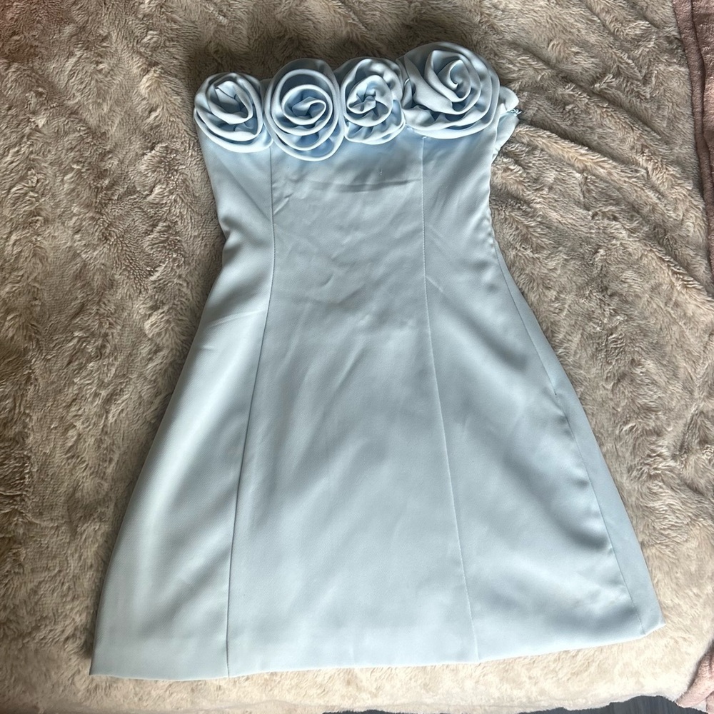 Peppermayo baby doll blue rose mini dress